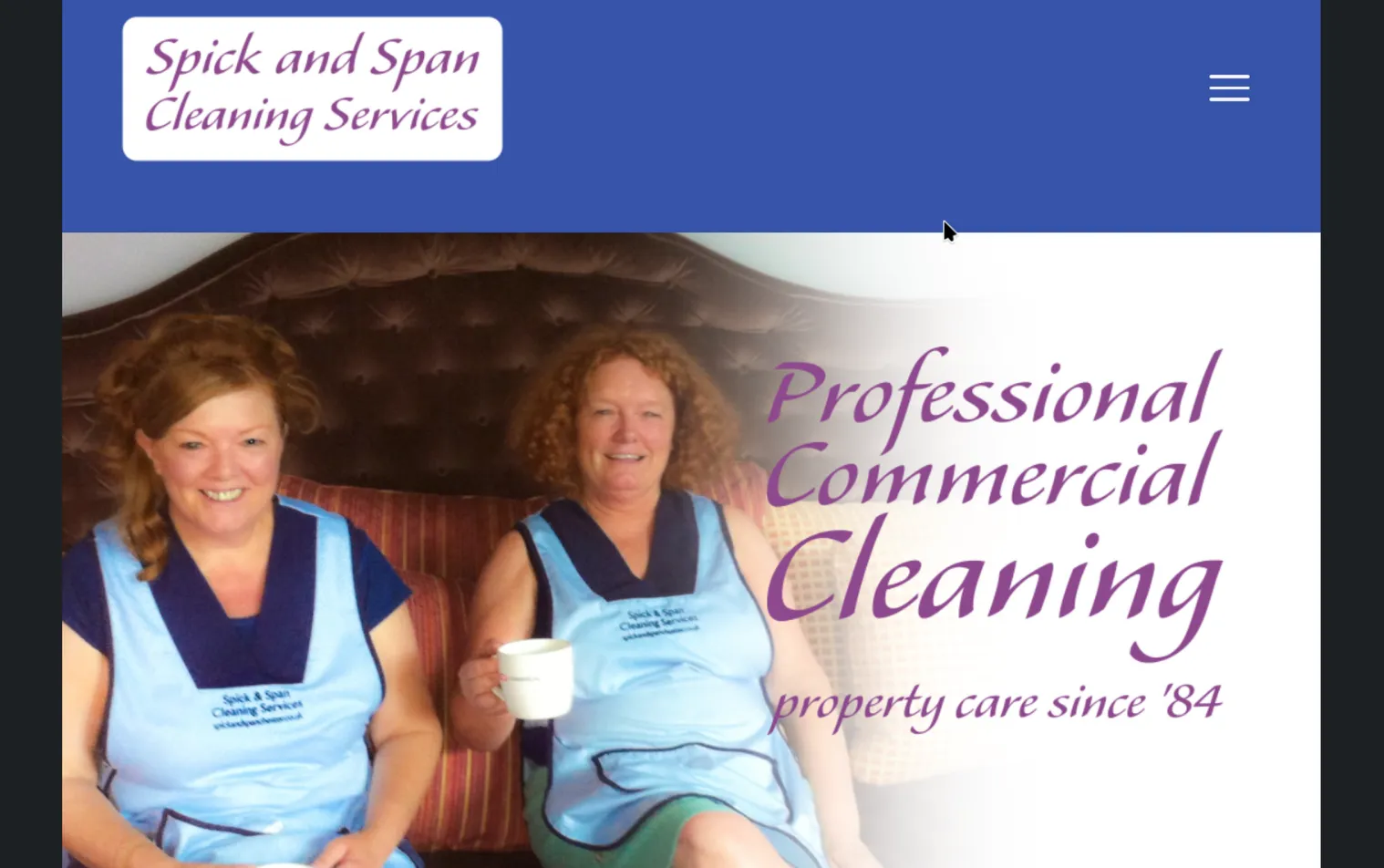 Spick and Span, the dated original website before the rebuild