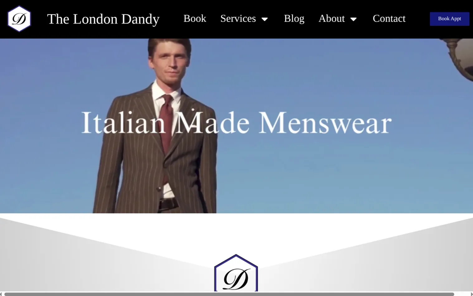 The London Dandy, bespoke tailoring website